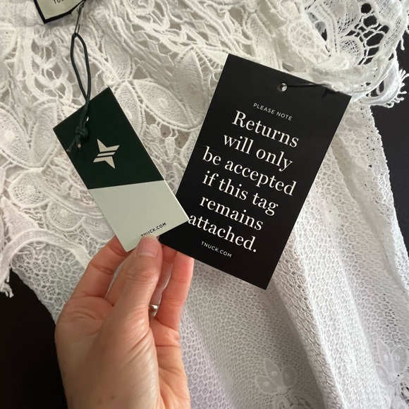 Tuckernuck Avalon White Lace Mini Dress GORGEOUS Bridal Shower Beach Boho Sz S - Picture 5 of 11